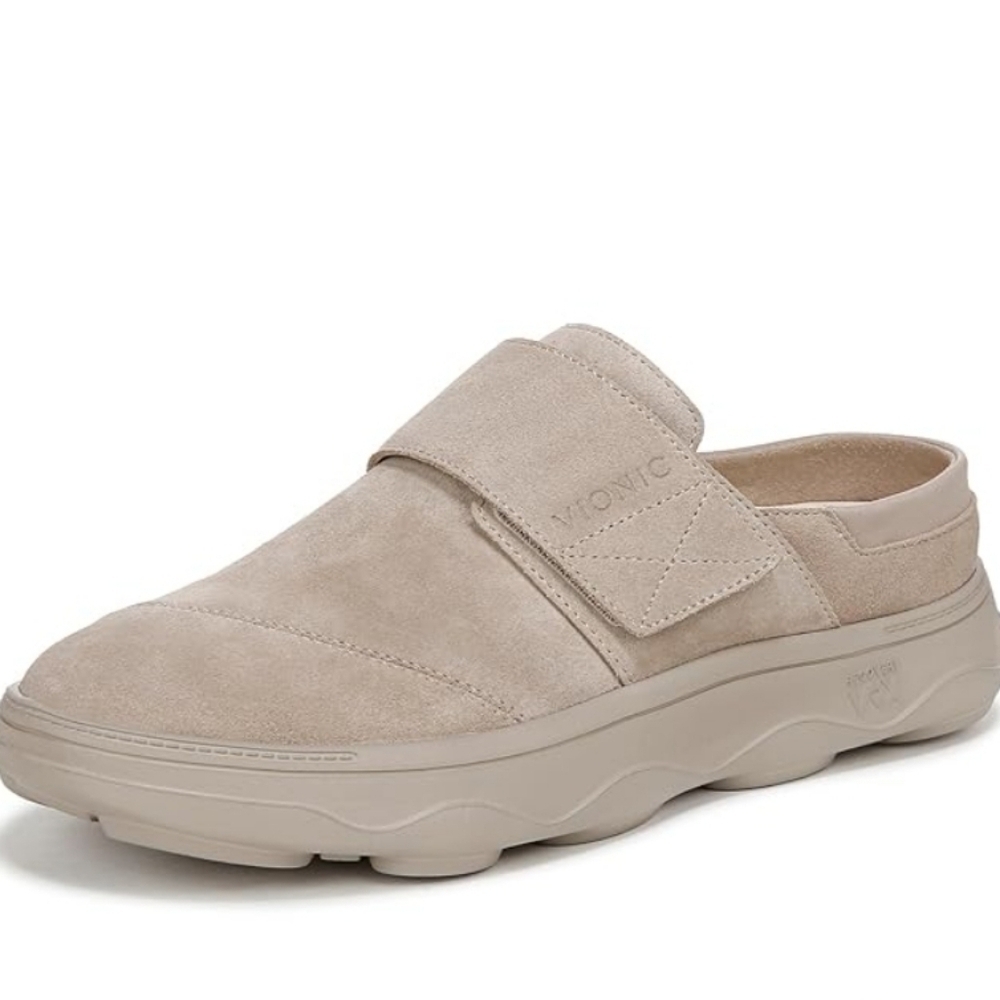 NEW Vionic Womens Lotus Leather Slip On Suede Slip-On Shoes Clog Sz 13